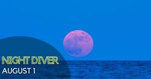 Moon rising above the ocean